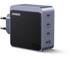 Ugreen Nexode S 140W, GaN, 3x USB-C + USB (pilka)