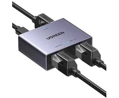 Ugreen Tinklo daliklis ekranuotas RJ45 -> 2xRJ45 (8P8C) Gigabit, pilkas