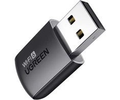 Ugreen Wi-Fi USB-A adapteris 2.4GHz 287Mbit/s + 5GHz 600Mbit/s, juodas