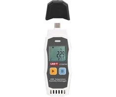 USB temperatūros ir drėgmės kaupiklis -30~70C; 0~99.9%RH; iki 64000 taškų; UNI-T
