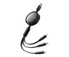 3 viename USB į USB-C / Lightning / Micro USB kabelis, Mcdodo CA-7256, 3.5 A, 1.2 m (juodas)