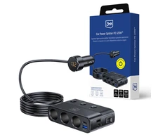 3Mk Protection Accessories - 3mk Car Power Splitter 120W PD QC PPS USB 3A1C3Socket Juodas