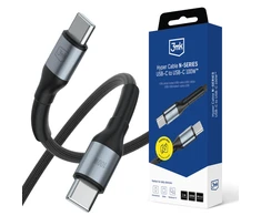 3Mk apsaugos priedai - 3mk Hyper Cable N-SERIES C-C 1m PD 3.0 QC 3.0 20V/5A 100W Juodas