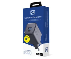 3Mk apsaugos priedai - 3mk Hyper Charger PD 33W GaN QC4+ PPS AFC FCP SCP 1A1C Juodas