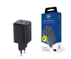Laidinis įkroviklis 3MK Hyper Charger PD 45W GaN QC4+ PPS 2C Super-Fast Charge 2.0 juodos spalvos