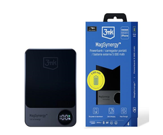 Powerbank 3mk MagSynergy su MagSafe 5000mAh 18W - juodos spalvos