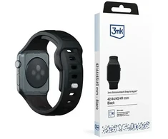 3MK Silicone Watch Strap juoda juodas dla Apple Watch 42 44 45 49mm