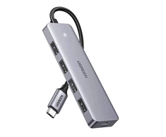 4 viename adapteris UGREEN Hub USB-C į 4x USB 3.0 + USB-C (pilkas)