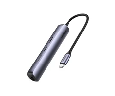 5in1 UGREEN CM418 adapteris USB-C Hub į 2x USB 3.0, HDMI, RJ45, USB-C - Pilkas