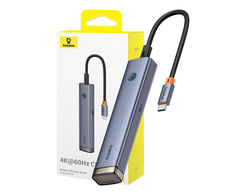 6 priedų HUB AIR Baseus UltraJoy serijos Type-C – HDMI, USB3.0x2, USB2.0, C3.0, PD (pilka)