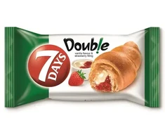 7DAYS Double kruasāns ar vaniļas un zemeņu pildījumu 60g
