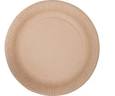 Abcpak Vienkartinės popierinės lėkštės, rudos, D 28 cm, 0,96 kg, 40 vnt.