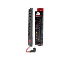 Acar R8 Power 8 gniazd 230V PL 3m 16A juoda