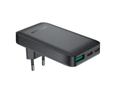 Acefast A100 65W GaN 2 USB-C+ USB-A įkroviklis Ultra Slim – juodos spalvos