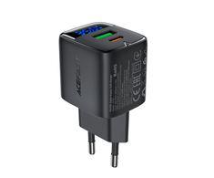 Acefast A116 GaN PD 35W USB-A USB-C Wall Charger with Ekranas - Juodas