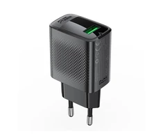 Acefast A90 įkroviklis GaN USB-A QC 18W – juodos spalvos