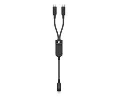 Acefast C5 USB-C – USB-C / USB-C 2in1 100W 480Mb/s kabelis – juodos spalvos
