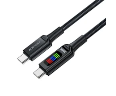 USB-C į USB-C laidas Acefast C7-03 1.2 m, su ekranu (juodas)