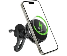 Acefast D66 Magnetic Car Air Vent Mount with Qi2 25W Wireless Charging and Cooling - Juodas