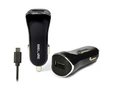 Beline ad. sam. 1xUSB + microUSB 1A juoda/juodas