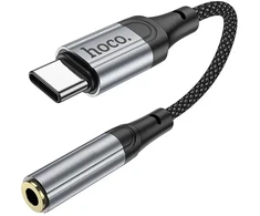 Adapteris AUX USB C to Jack 3,5 mm Hoco 0,12 m LS36 juodas