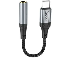 Adapteris AUX USB C to Jack 3,5 mm Hoco 0,12 m LS36 juodas