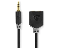 Nedis Stereo Audio kabelis jack 3.5 mm (M) - 2x jack 3.5mm (F) 0.20 m juoda