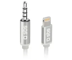 Adapteris SBS 3.5mm jack Male - Lightning Male 1m Baltas