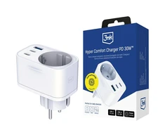 3Mk apsaugos priedai - 3mk komfortiškas įkroviklis GaN 30W QC PD PPS 2C1A1S Baltas