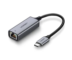UGREEN adapteris su USB-C - RJ45 jungtimis, Gigabit Ethernet (pilkas)