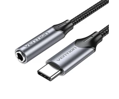 Vention Adapterio ventiliacija BGMHF USB-C M iki 3.5 mm lizdas 1M (pilka)
