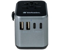 Verbatim – universalus kelioninis adapteris UTA-03 PD30W/QC / 2xUSB / 2xType-C
