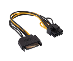 Kabelis zasilający Akyga Adapteris su kablem Akyga AK-CA-80 PCI-E 6+2pin (m) / SATA (m) 15cm
