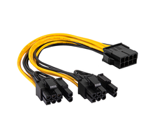 Akyga PCIe 6-pin x2 - PCIe 8-pin, 0.2 m, Juodai-geltona (AK-CA-81)