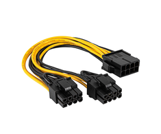 Akyga PCIe 6-pin x2 - PCIe 8-pin, 0.2 m, Juodai-geltona (AK-CA-81)