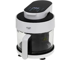 Gruzdintuvė Adler Air Fryer Orkaitė su stikliniu dubeniu | AD 6316 | Galia 1200 W | Talpa 3 L | Konvekcija | Baltas/Juodas