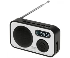 Adler | PLL AM/FM Digital Radio | AD 1906 | Alarm function | Baltas/Juodas