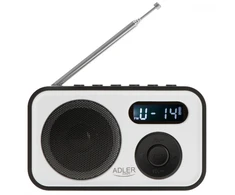 Adler | PLL AM/FM Digital Radio | AD 1906 | Alarm function | Baltas/Juodas