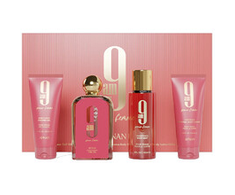 Afnan 9am Pour Femme parfuminio vandens purškiklis 100 ml + kūno dulksna 150 ml + kūno losjonas 100 ml + dušo želė