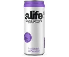 Pasiflorų, ananasų skonio gazuotas natūralus energetinis gėrimas, ALIFE, 0,33 l (skardinėje)