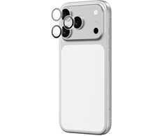 AmazingThing stiklas objektyvui, skirtas iPhone 17 Pro / Pro Max su juodos spalvos aliuminio rėmeliu