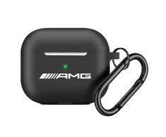 Mercedes Benz Apple AirPods Pro ausinių dėklas 2 AMG silikoninis Baltas Logo (AMAP2RBK) juodos spalvos