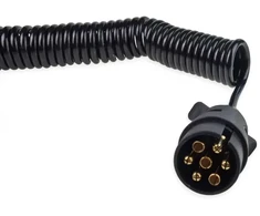 Spiralinis elektros laidas su kištukais 7 kontaktų 12v 6 m amio-02390