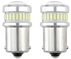 Amio LED CANBUS 3014 24SMD + 3030 6SMD 1156 BA15S P21W R10W R5W Balta 12V/24V