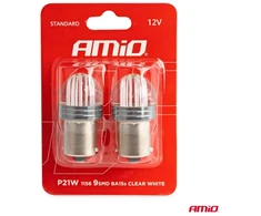 Standartinės LED lemputės P21W 9SMD 12V skaidrios blisterinėje pakuotėje, 2 vnt. amio-02953