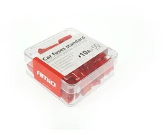 Standartinė automobilio saugiklių dėžutė, 50 vnt., 10A, amio-01334