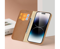 Dux Ducis LEADER LEADER piniginės dėklas HIVO, skirtas IPHONE 15 Pro ruda