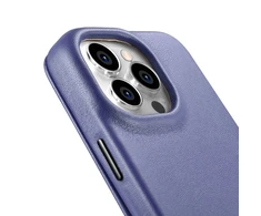 iCarer CE Premium Leather Apple iPhone 14 Pro Magnetic atverčiamas Leather MagSafe Light dėklas telefonui violetinės spalvos (WMI14220714-LP)