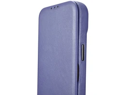 iCarer CE Premium Leather Apple iPhone 14 Plus Magnetic atverčiamas Leather MagSafe Light dėklas telefonui violetinės spalvos (WMI14220715-LP)