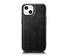iCarer Leather Oil Wax covered with natural leather Apple iPhone 14 Plus dėklas telefonui juodos spalvos (WMI14220719-BK)